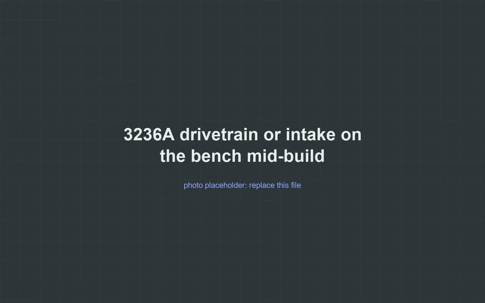 Placeholder for a photo of team 3236A's robot partly built on a workbench