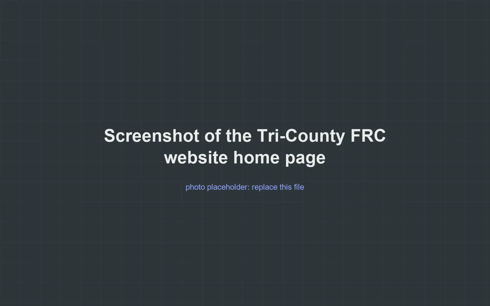 Placeholder for a screenshot of the Tri-County FRC team website home page.