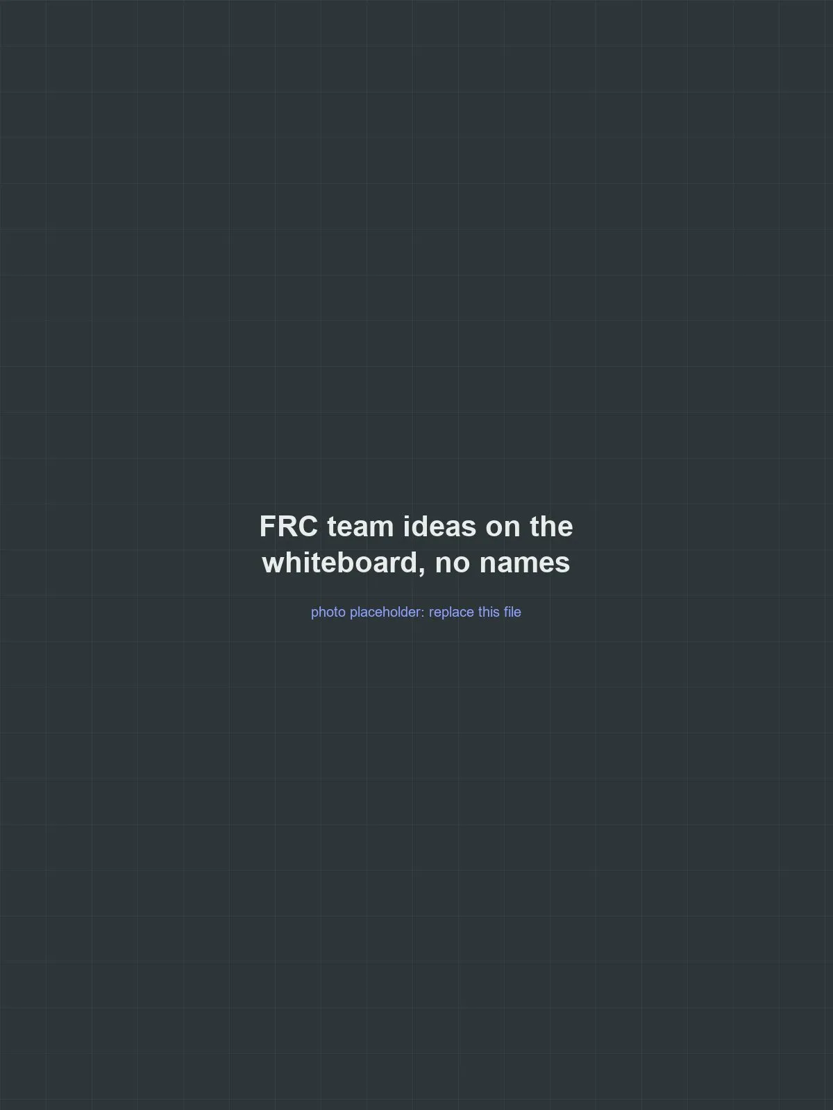 Placeholder for a photo of the FRC team whiteboard