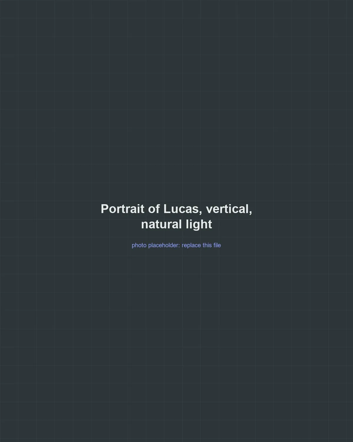 Placeholder for a portrait of Lucas Bianco