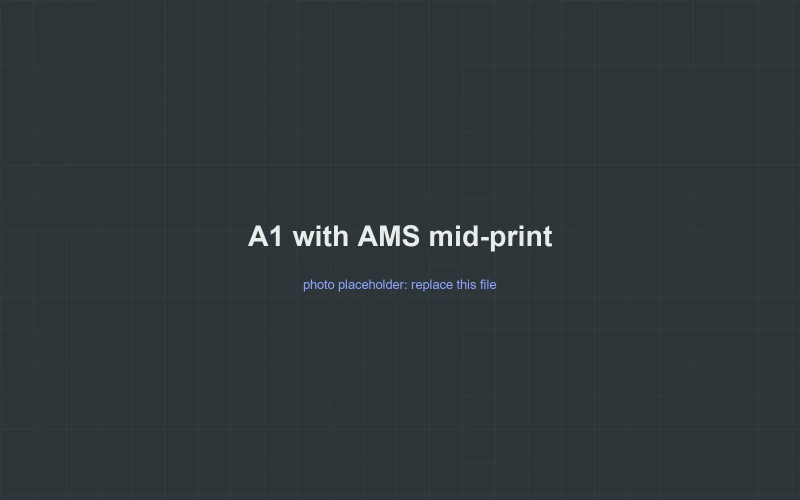 Placeholder for a photo of the Bambu A1 printing with the AMS